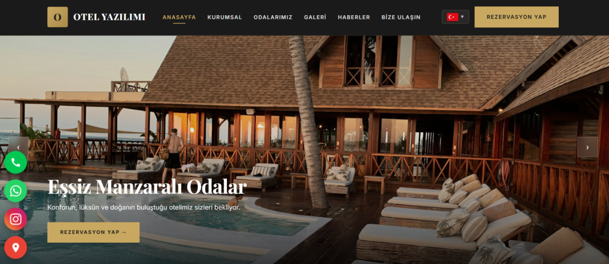 Otel Web Yazılımı 10+ Tema Seçeneği